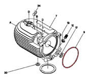 9) Gasket (string gasket) 